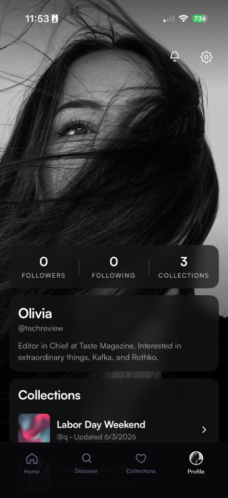 Disco Studio profile screen